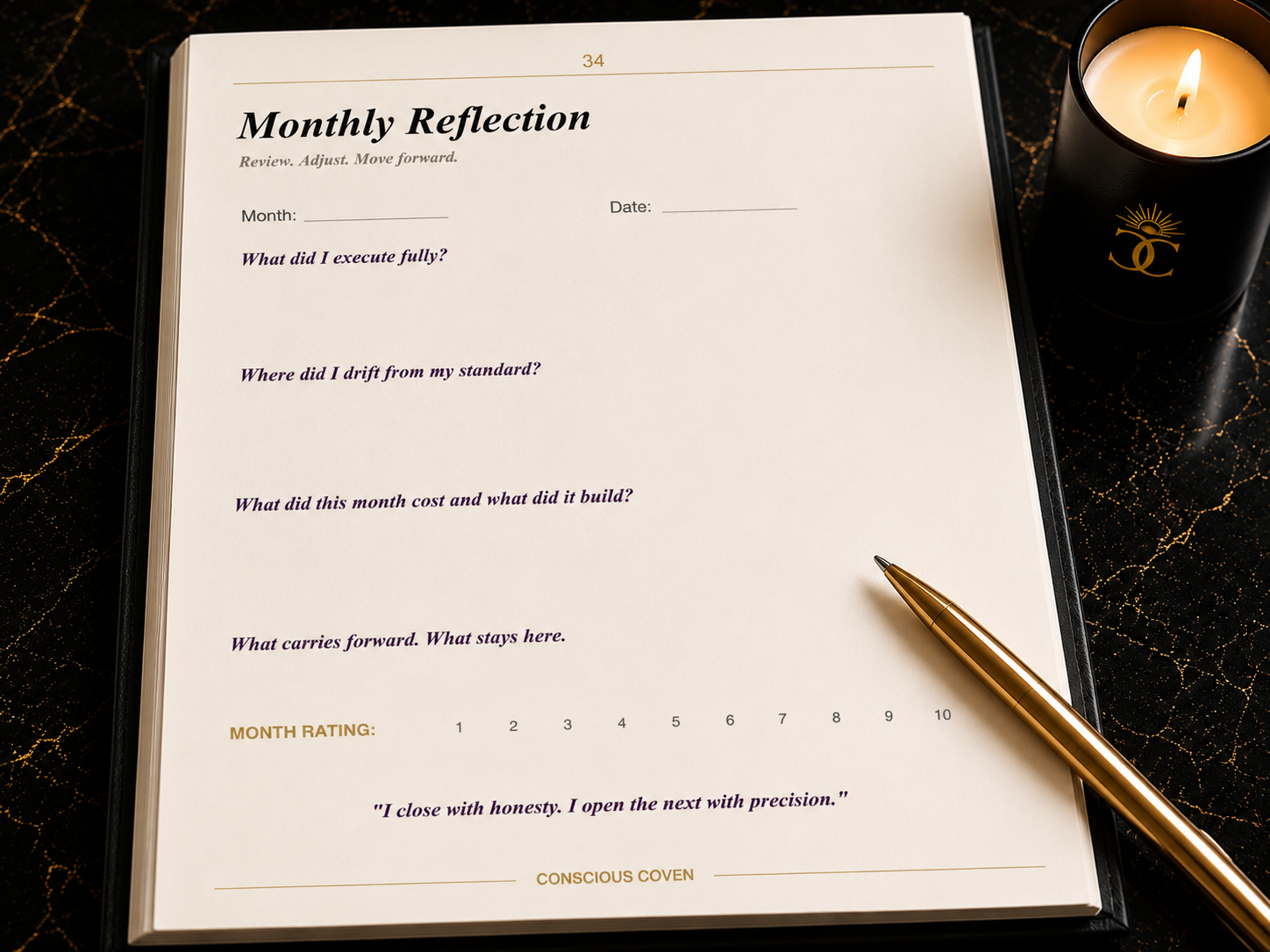 Monthly Reflection worksheet for monthly review self improvement goal tracking personal development and mindset growth